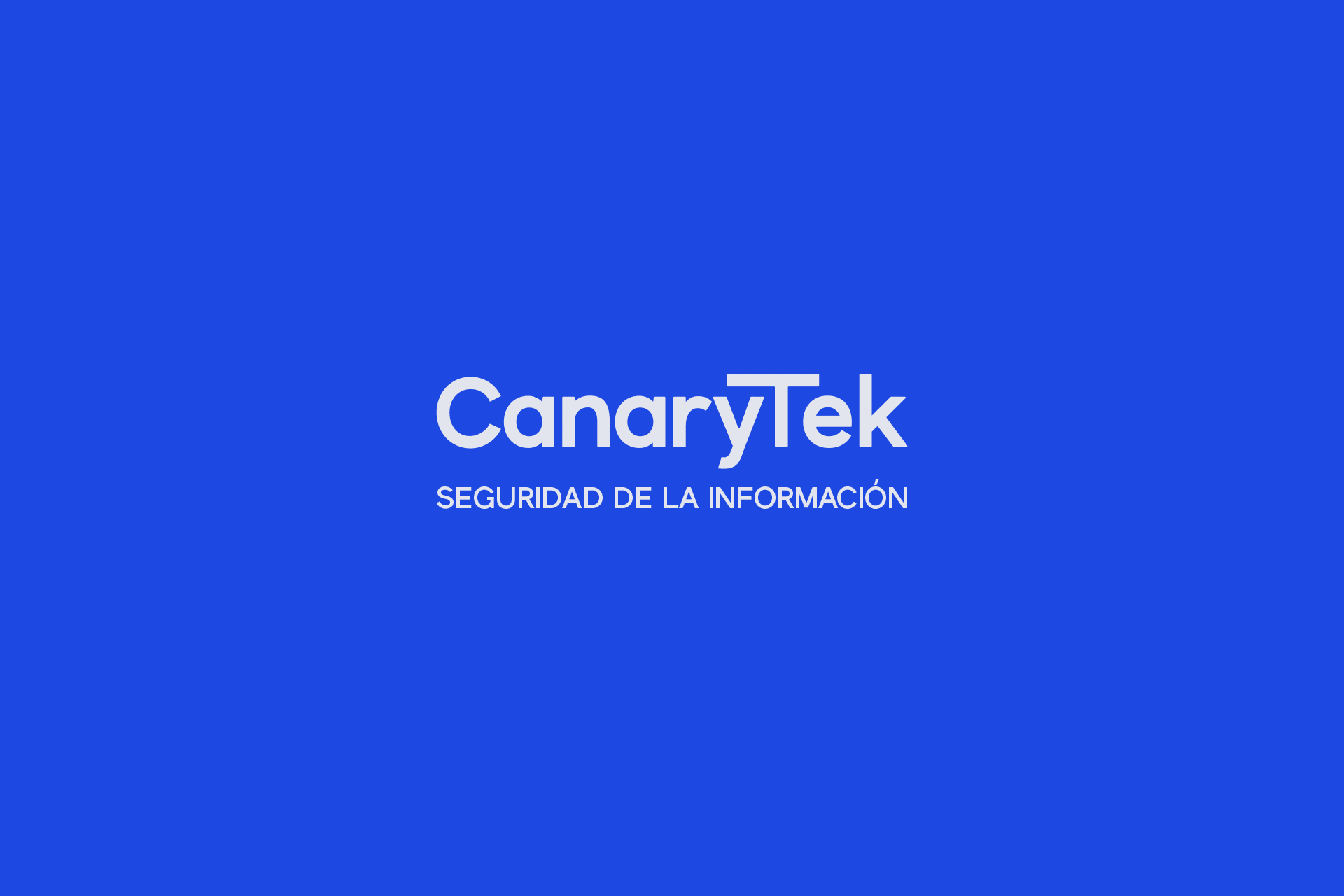 Logotipo del proyecto CanaryTek Branding en azul con tagline "Seguridad de la información Logotipo del proyecto CanaryTek Branding en azul con tagline "Seguridad de la información "